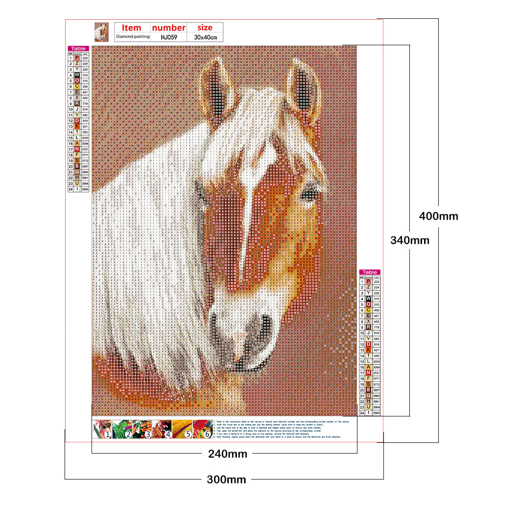 Horse - Full Round Drill Diamond Painting 30*40CM