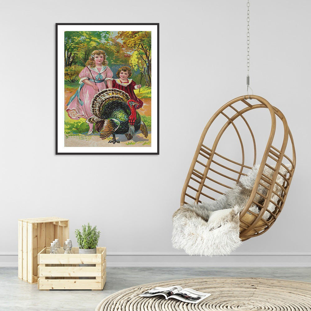 Girl Turkey - Full Round Drill Diamond Painting 30*40CM