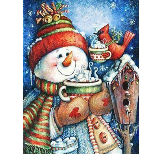 Cartoon Snowman - Full Round Drill Diamond Painting 30*40CM