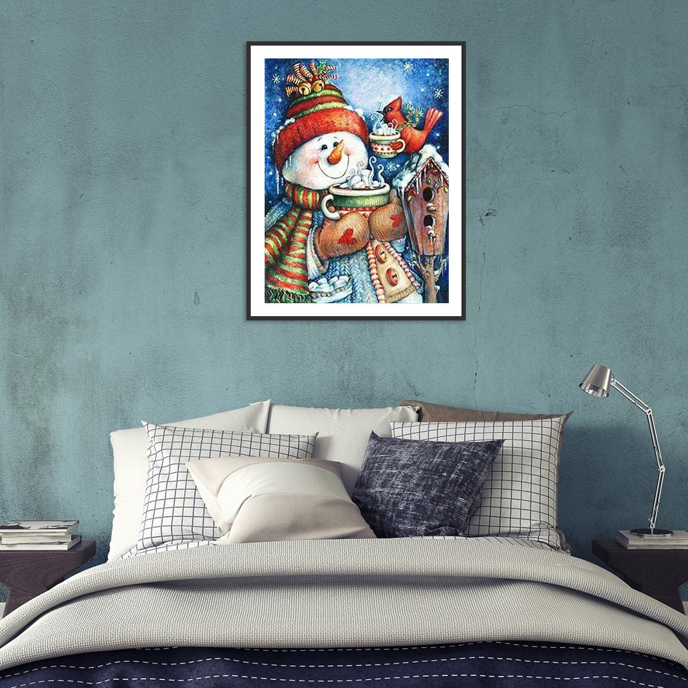 Cartoon Snowman - Full Round Drill Diamond Painting 30*40CM