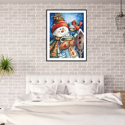 Cartoon Snowman - Full Round Drill Diamond Painting 30*40CM