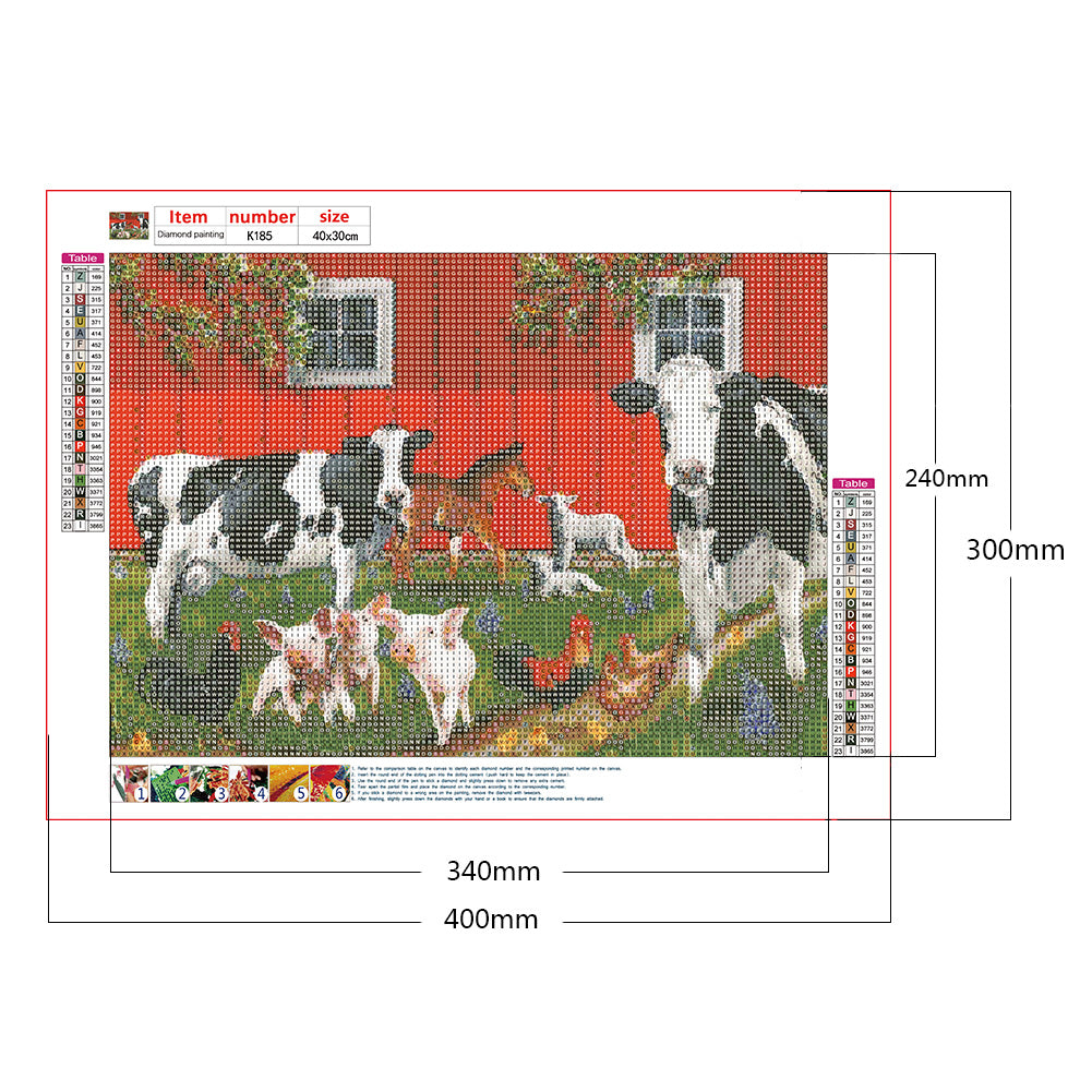 Cow - Full Round Drill Diamond Painting 40*30CM