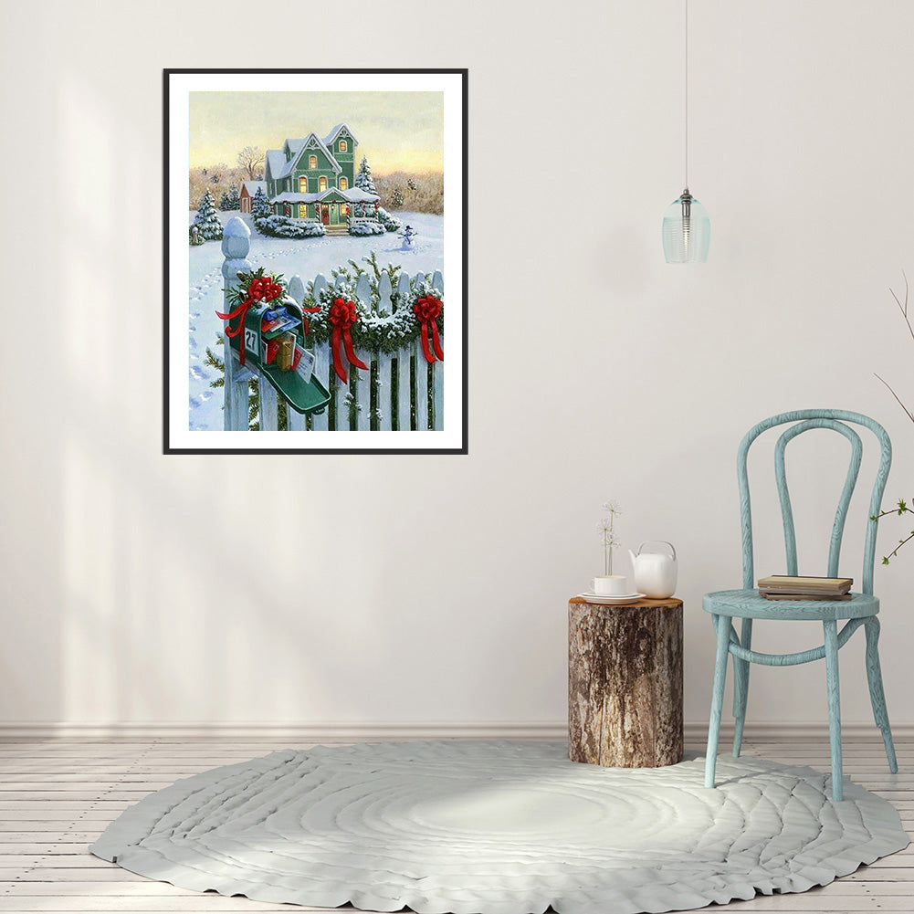 Snow House - Full Round Drill Diamond Painting 30*40CM