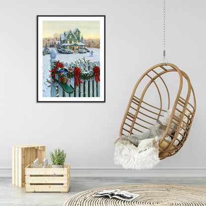 Snow House - Full Round Drill Diamond Painting 30*40CM