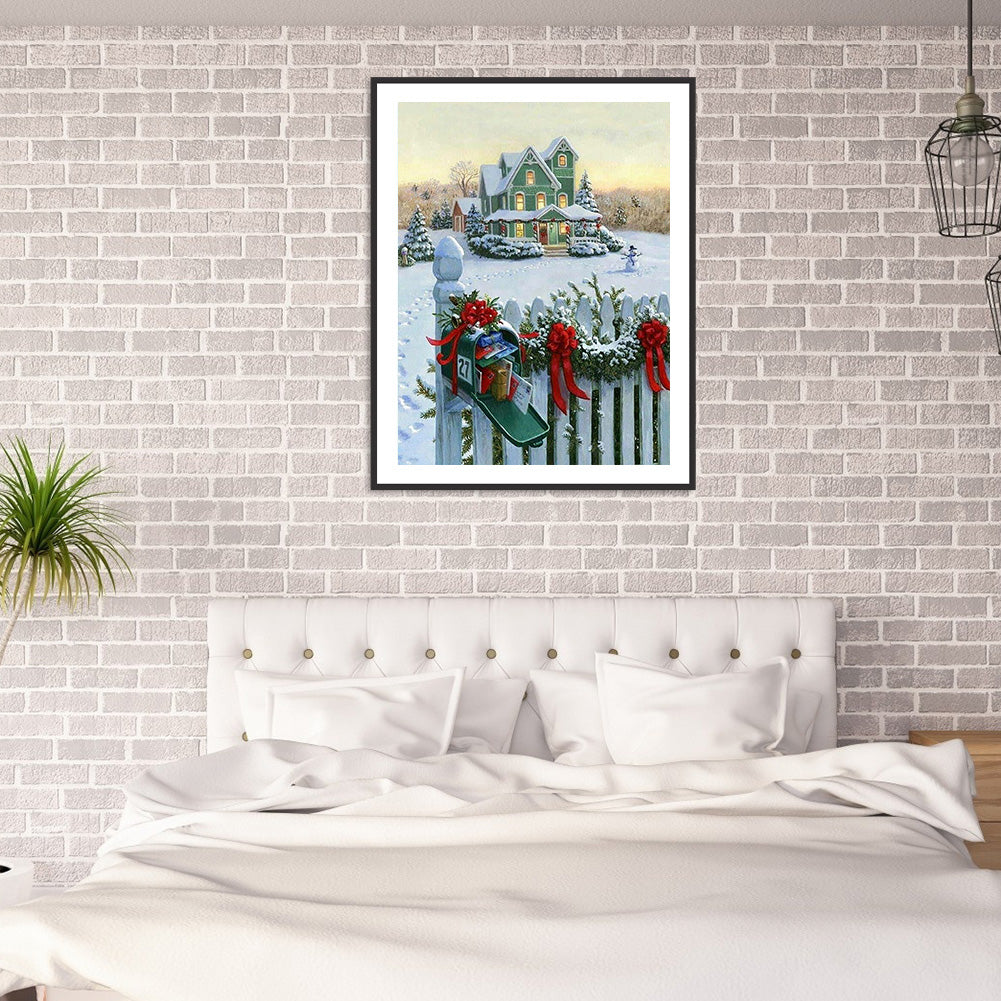 Snow House - Full Round Drill Diamond Painting 30*40CM