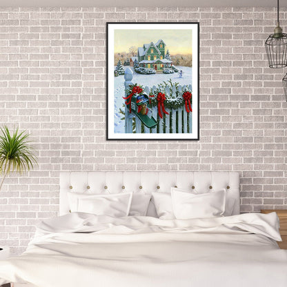 Snow House - Full Round Drill Diamond Painting 30*40CM