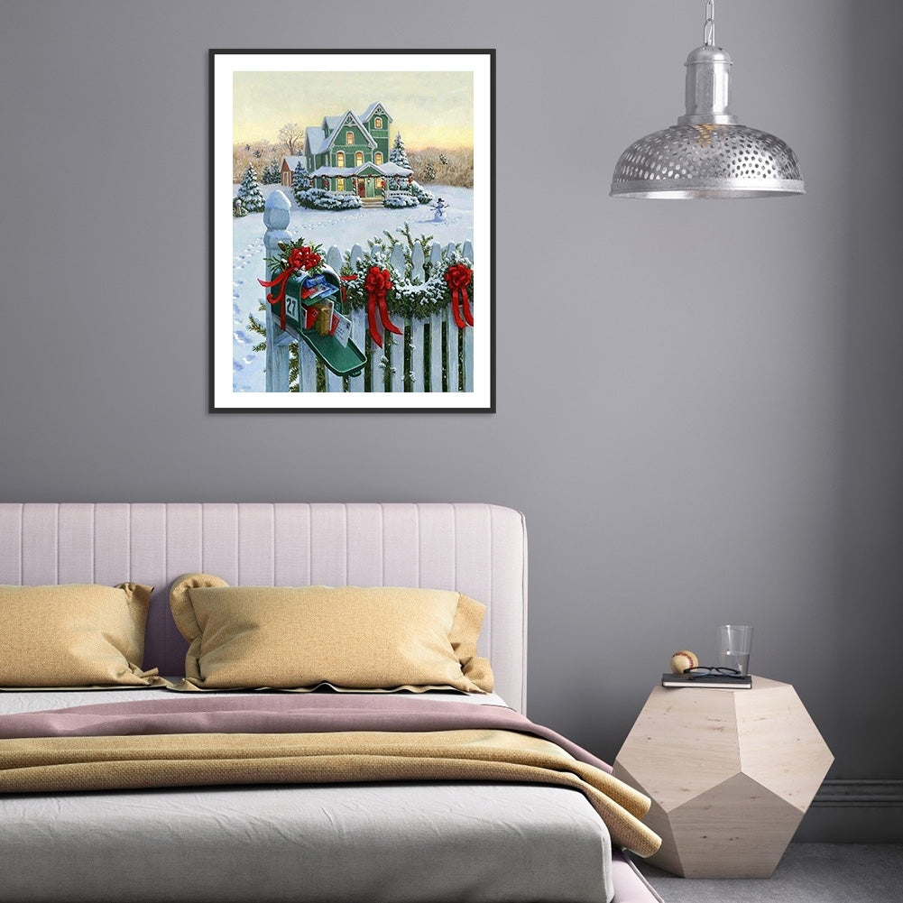 Snow House - Full Round Drill Diamond Painting 30*40CM