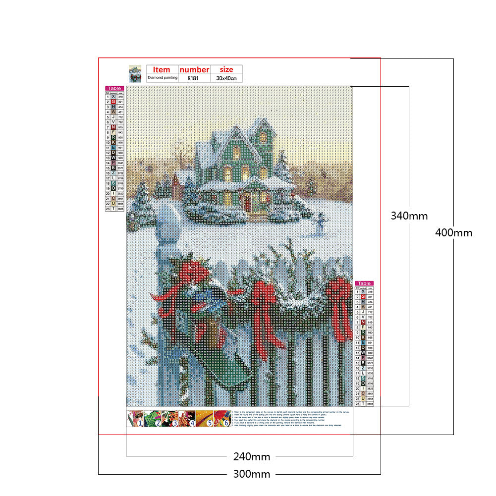 Snow House - Full Round Drill Diamond Painting 30*40CM