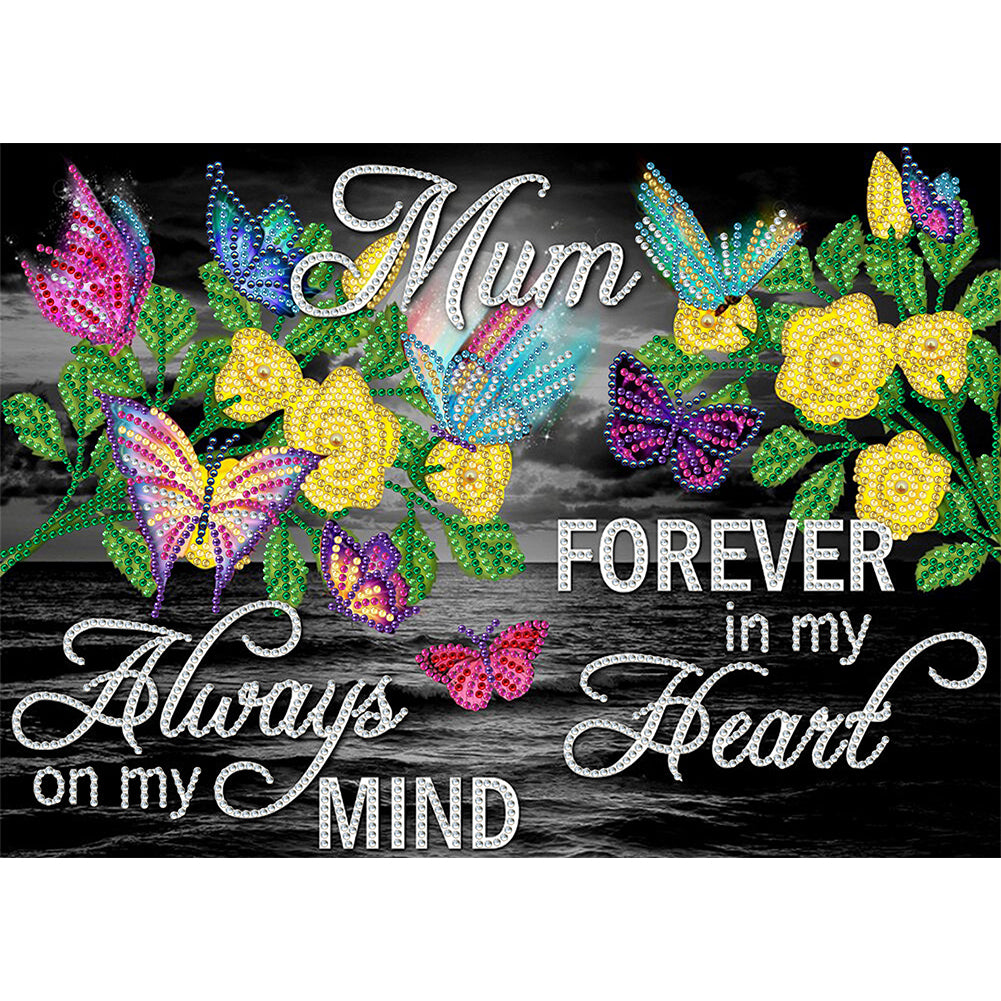 Butterfly Letters - Special Shaped Drill Diamond Painting 40*30CM