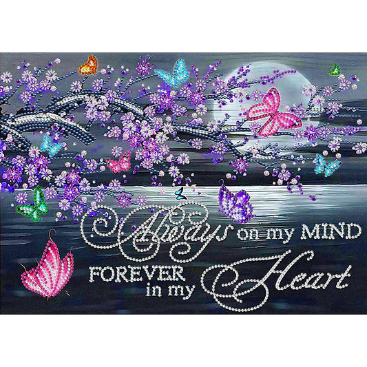 Butterfly Letters - Special Shaped Drill Diamond Painting 40*30CM