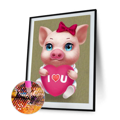 Pig - Full Round Drill Diamond Painting 30*40CM