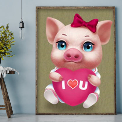 Pig - Full Round Drill Diamond Painting 30*40CM