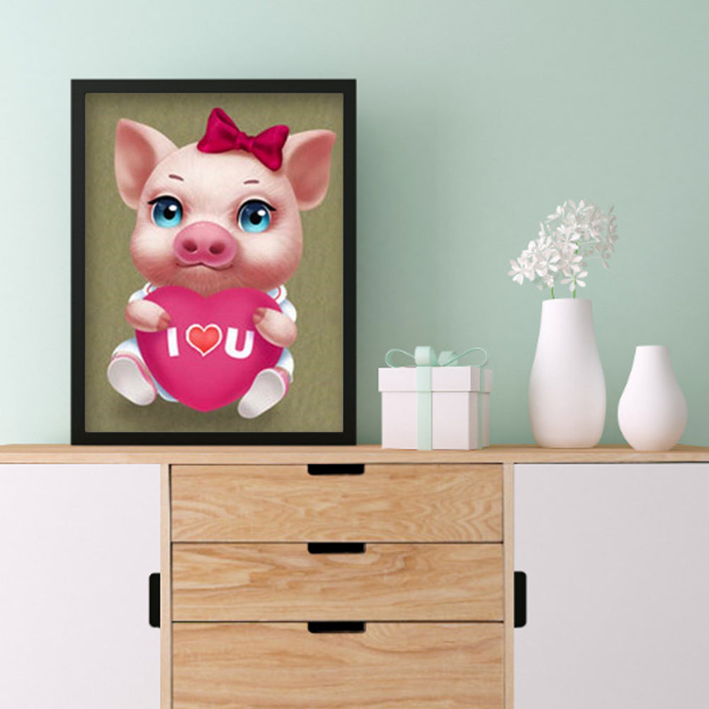 Pig - Full Round Drill Diamond Painting 30*40CM