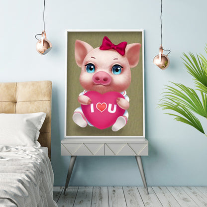 Pig - Full Round Drill Diamond Painting 30*40CM