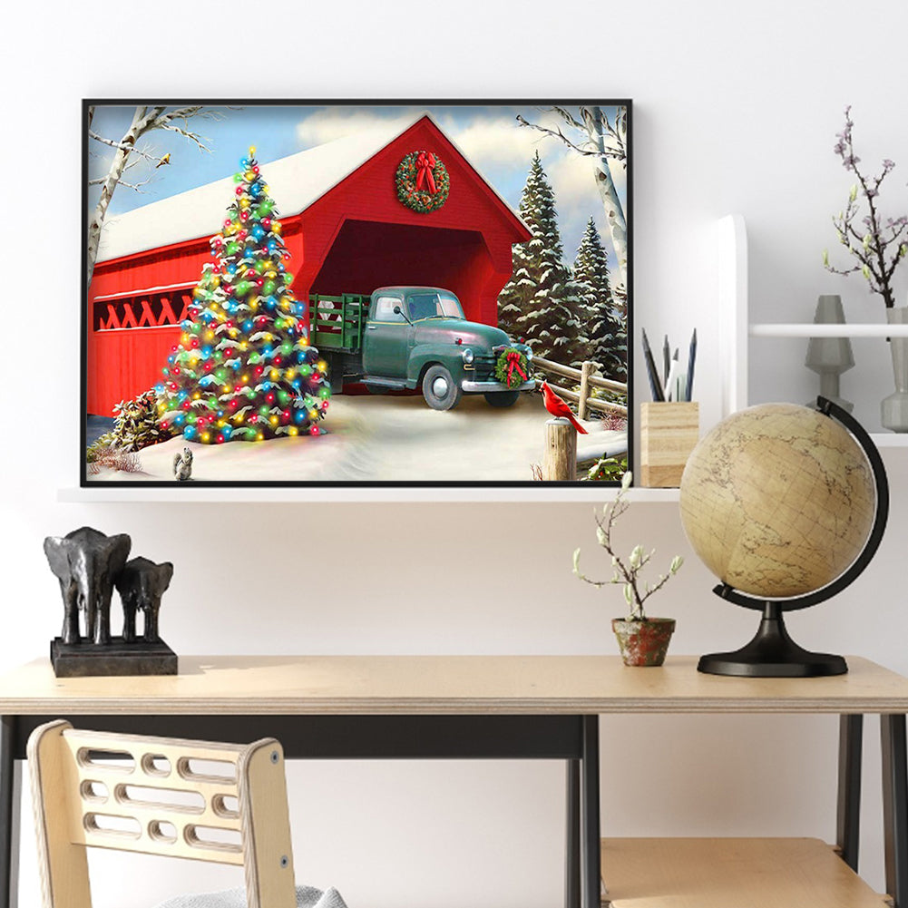 Christmas Car - Full Round Drill Diamond Painting 45*30CM