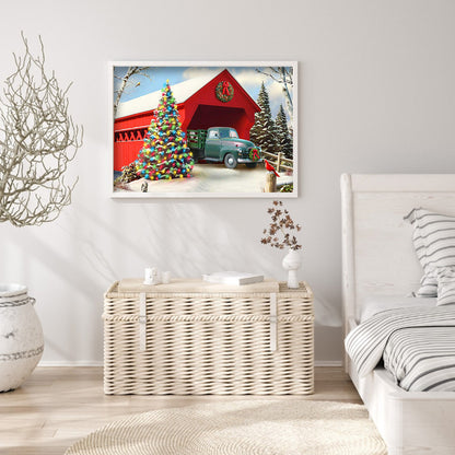 Christmas Car - Full Round Drill Diamond Painting 45*30CM