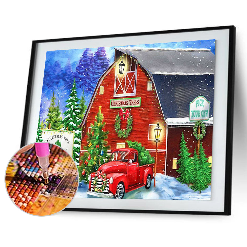 Christmas Car - Full Round Drill Diamond Painting 45*30CM