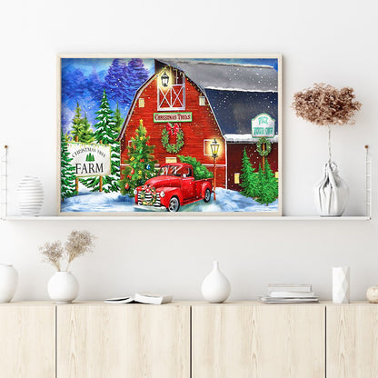 Christmas Car - Full Round Drill Diamond Painting 45*30CM