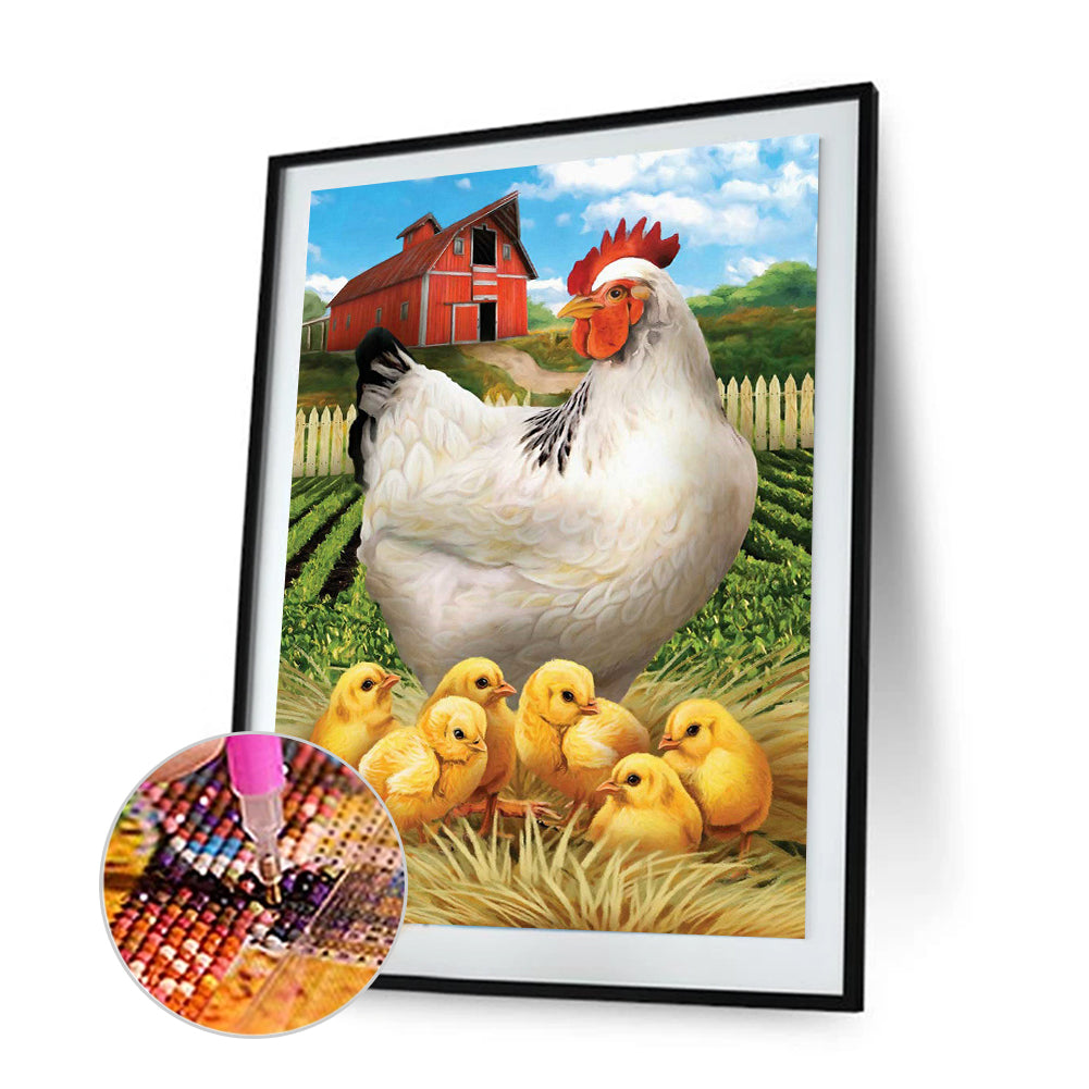 Chicken - Full Round Drill Diamond Painting 30*40CM