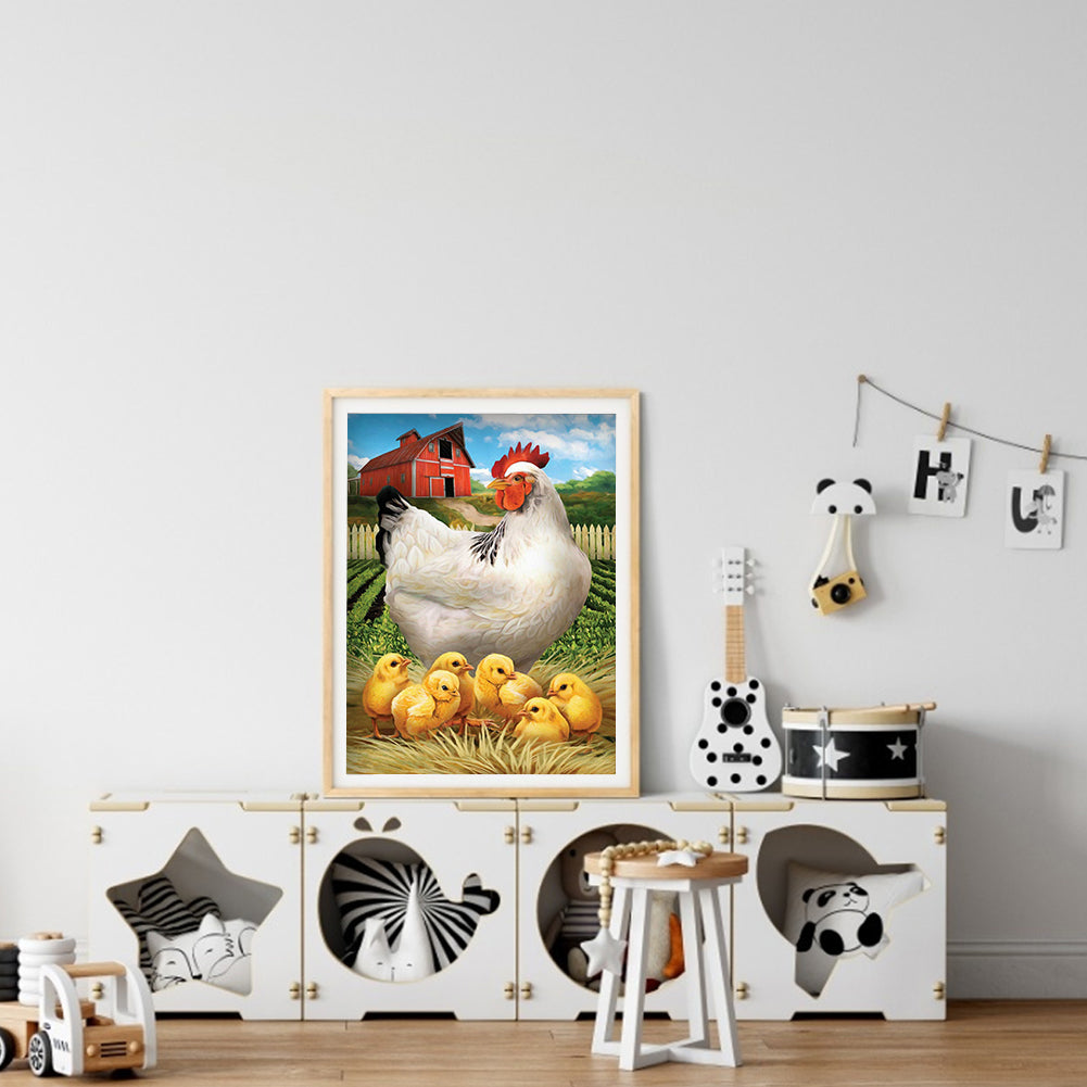 Chicken - Full Round Drill Diamond Painting 30*40CM