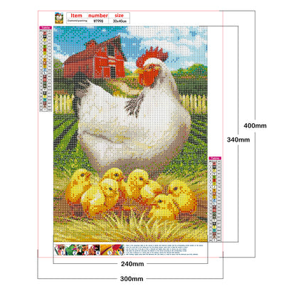 Chicken - Full Round Drill Diamond Painting 30*40CM