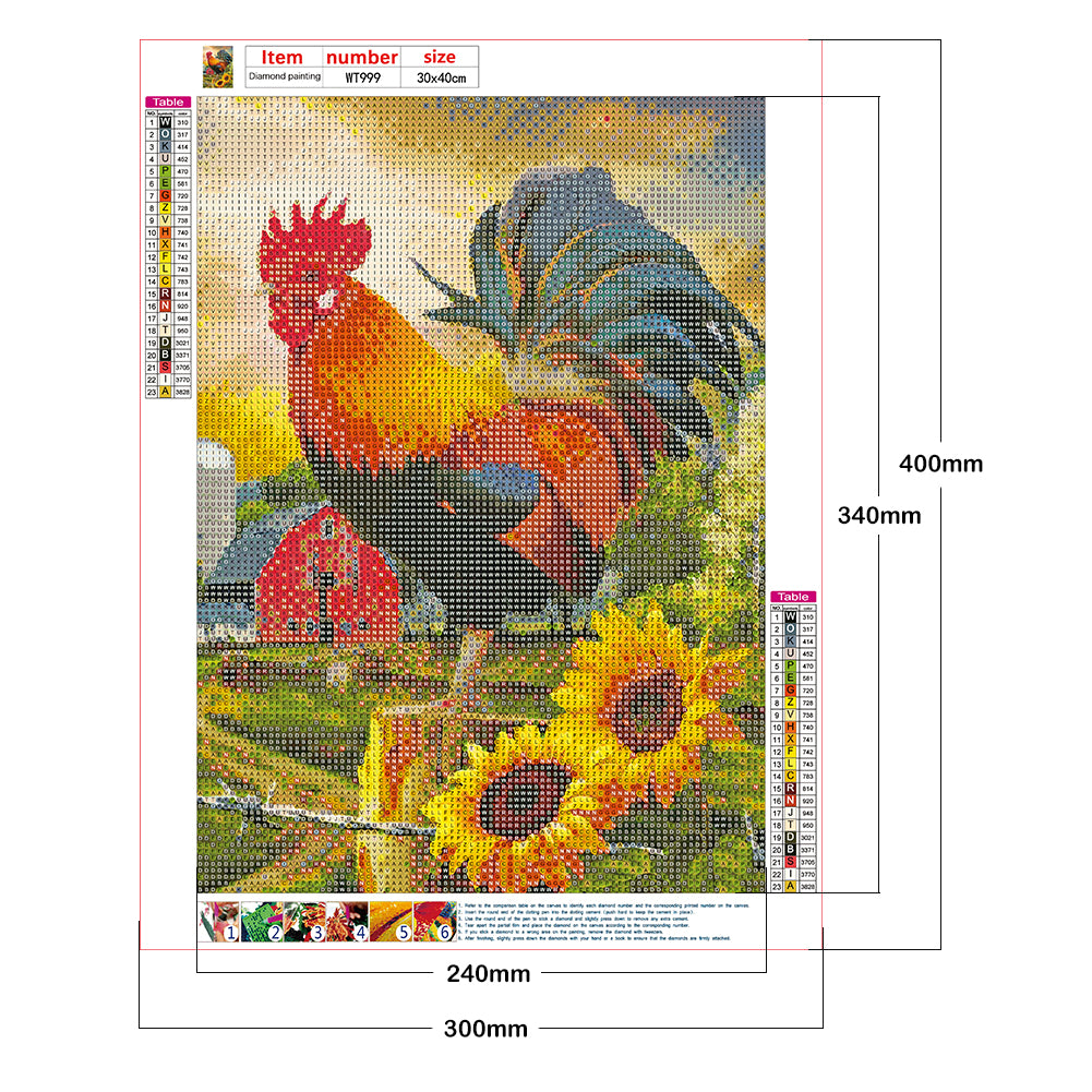 Chicken - Full Round Drill Diamond Painting 30*40CM