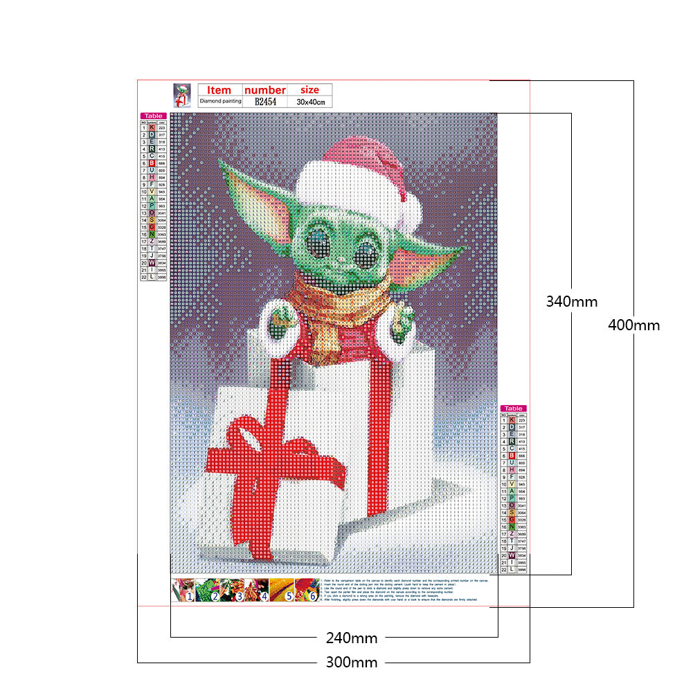 Christmas Yoda - Full Round Drill Diamond Painting 30*40CM