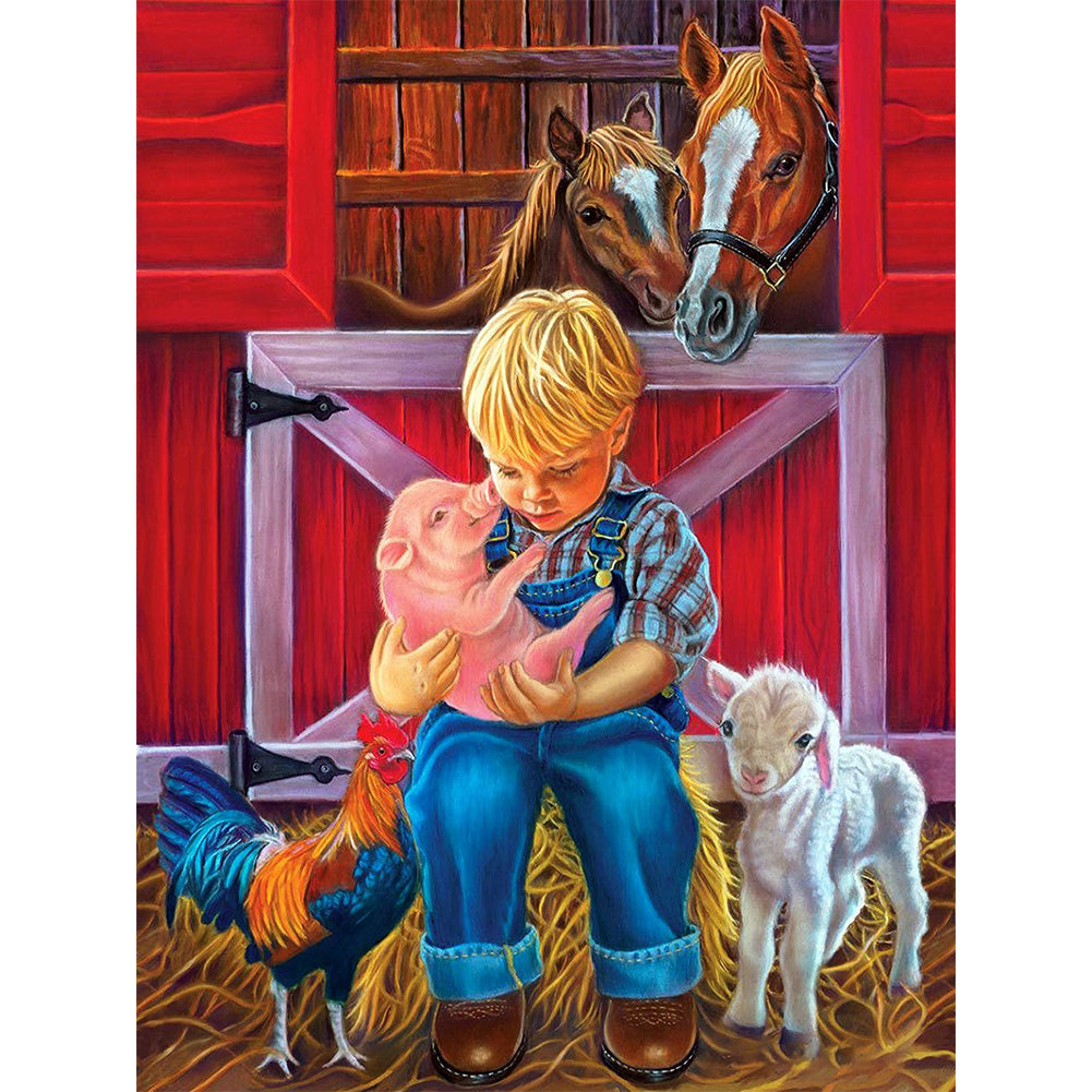 Farm Boy - Full Round Drill Diamond Painting 30*40CM