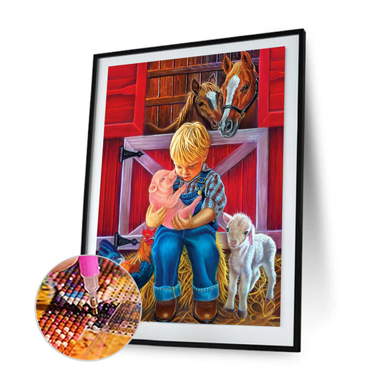 Farm Boy - Full Round Drill Diamond Painting 30*40CM