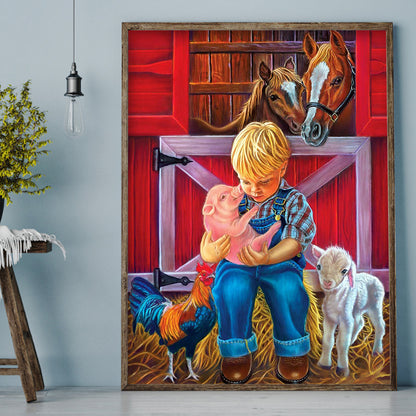 Farm Boy - Full Round Drill Diamond Painting 30*40CM
