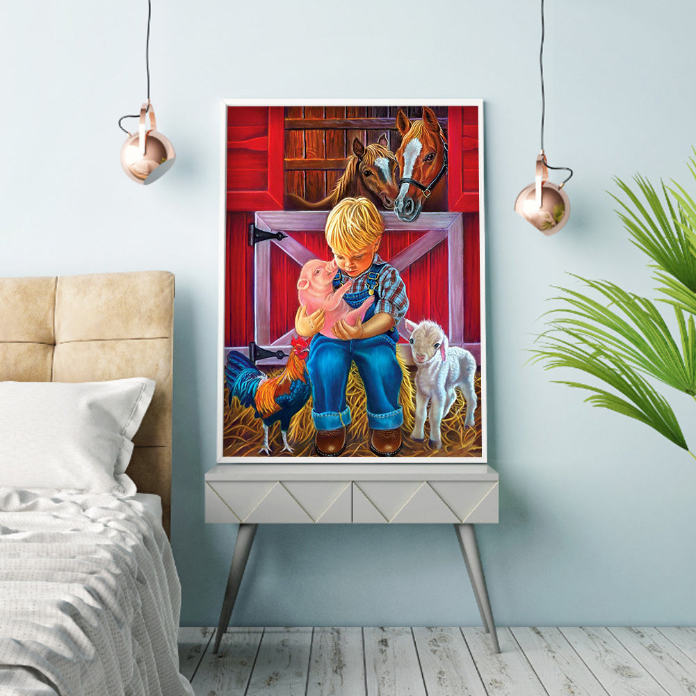 Farm Boy - Full Round Drill Diamond Painting 30*40CM