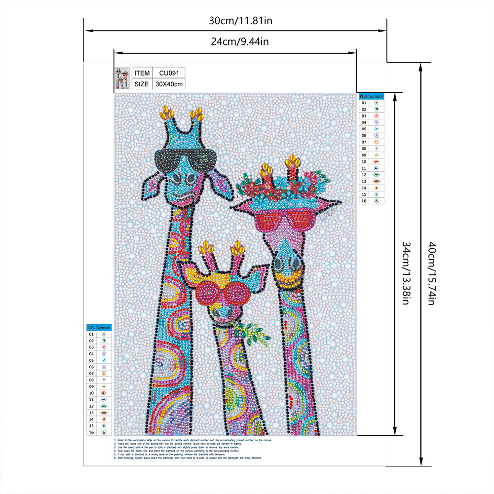 Giraffe - Special Shaped Drill Diamond Painting 30*40CM