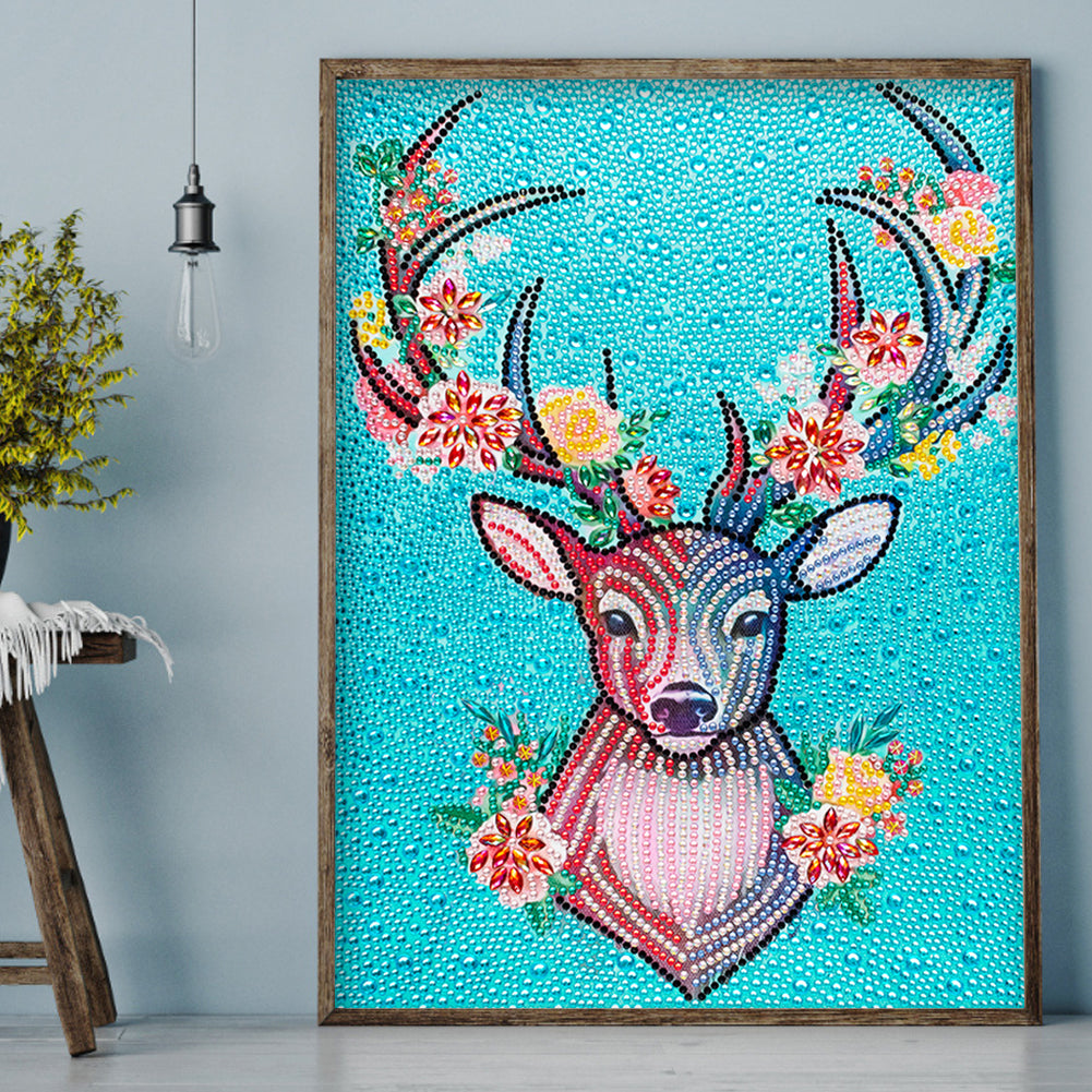 Deer - Special Shaped Drill Diamond Painting 30*40CM