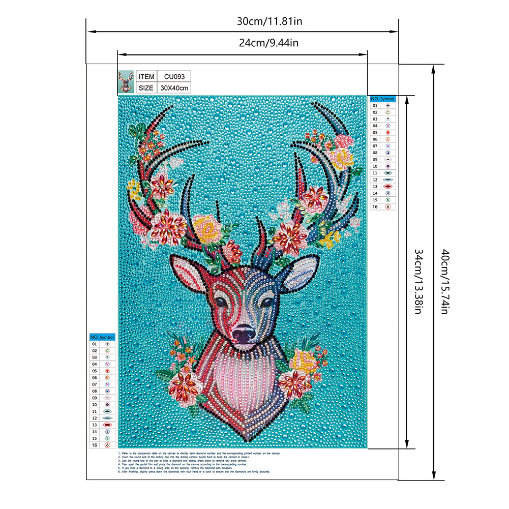 Deer - Special Shaped Drill Diamond Painting 30*40CM