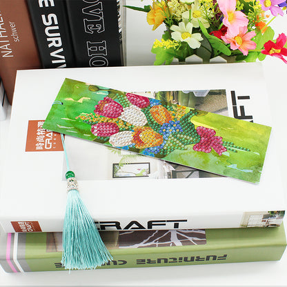 2pcs Diamond Painting Bookmark DIY Special Shaped Drill Animal Tassel Craft