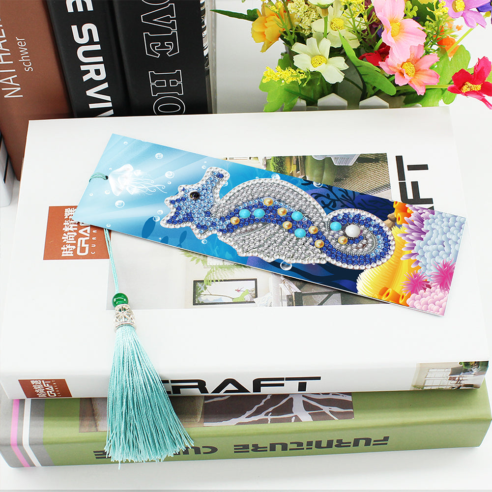 2pcs Diamond Painting Bookmark DIY Special Shaped Drill Animal Tassel Craft