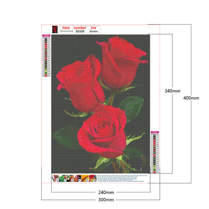 Red Roses - Full Round Drill Diamond Painting 30*40CM