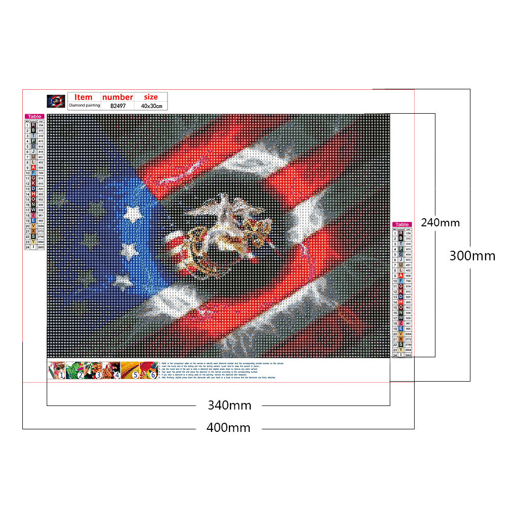 US Flag - Full Round Drill Diamond Painting 40*30CM