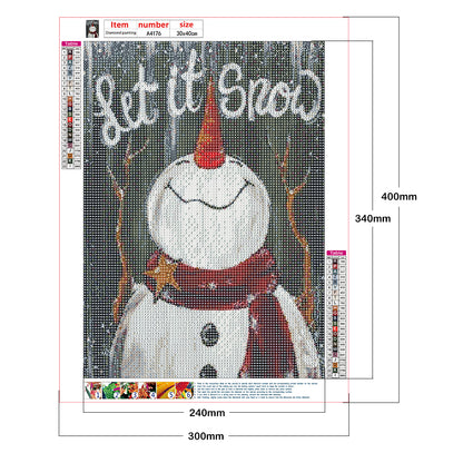 Snowman - Full Round Drill Diamond Painting 30*40CM