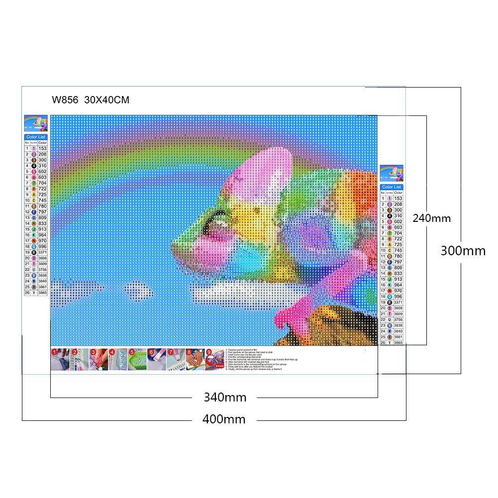 Colorful Animal - Full Round Drill Diamond Painting 40*30CM