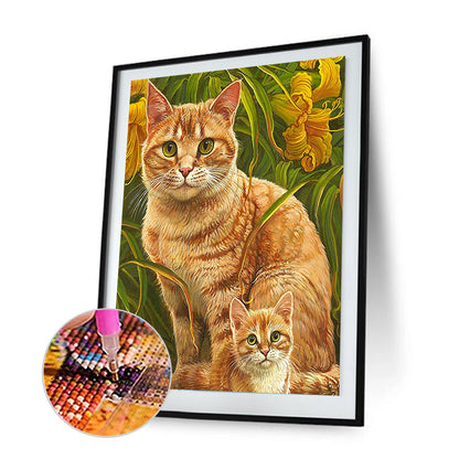 Cat - Full Round Drill Diamond Painting 30*40CM