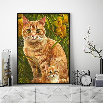 Cat - Full Round Drill Diamond Painting 30*40CM