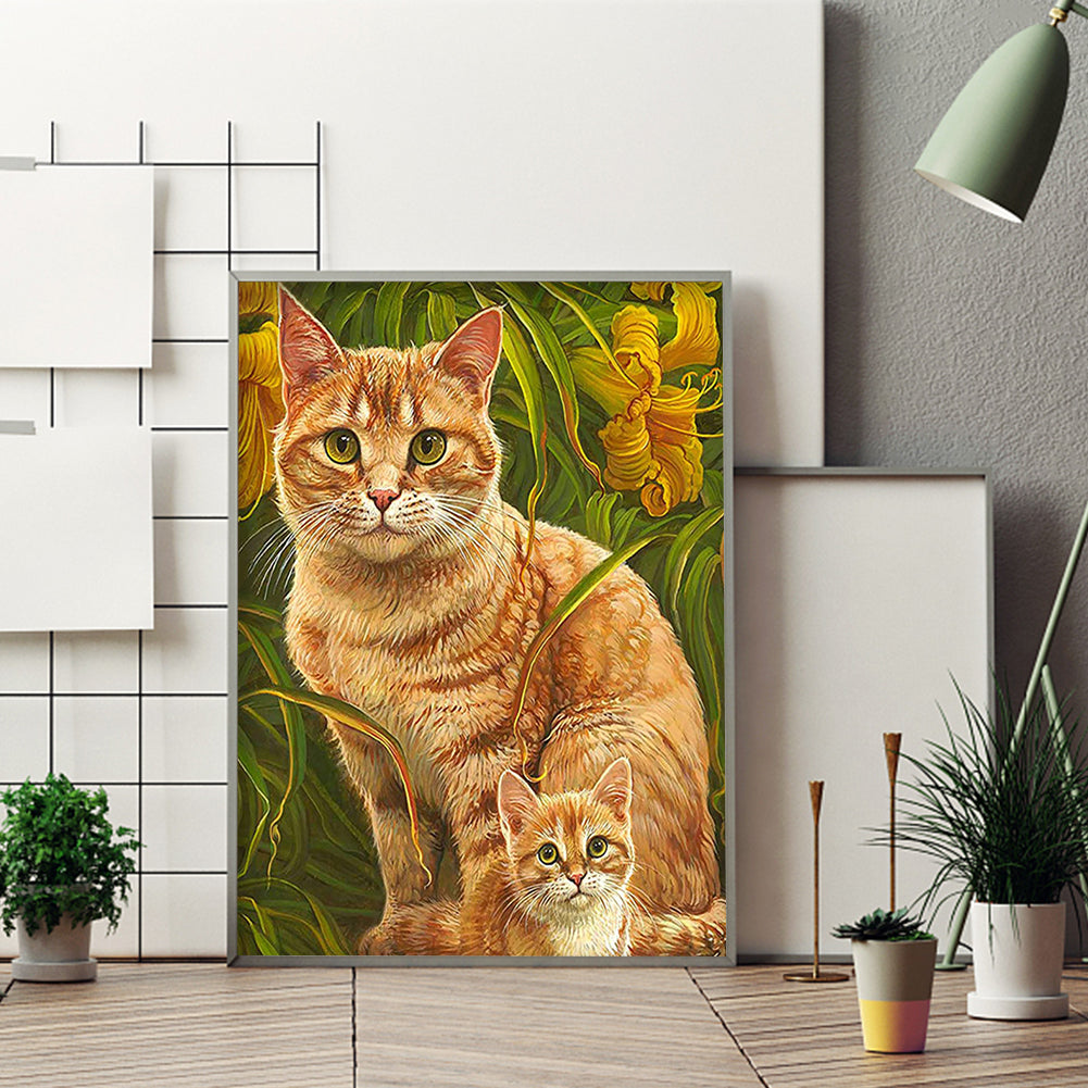 Cat - Full Round Drill Diamond Painting 30*40CM