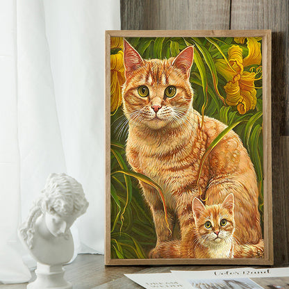 Cat - Full Round Drill Diamond Painting 30*40CM