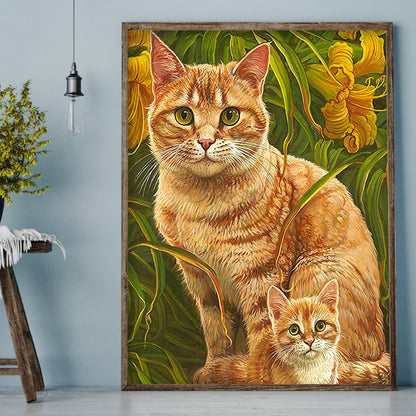 Cat - Full Round Drill Diamond Painting 30*40CM