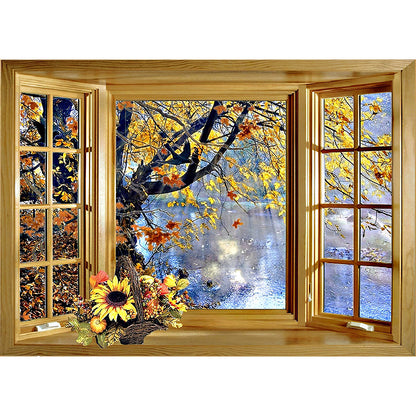 Window View - Full Round Drill Diamond Painting 40*30CM