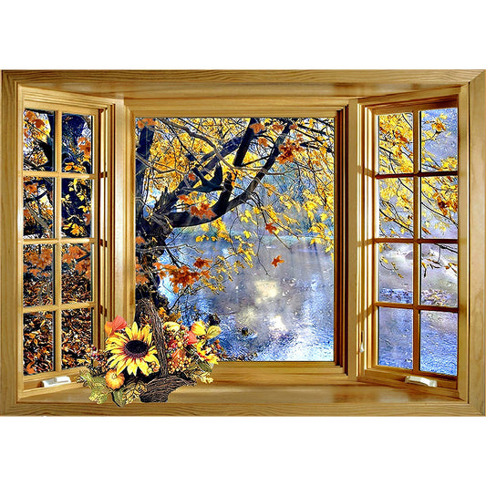 Window View - Full Round Drill Diamond Painting 40*30CM