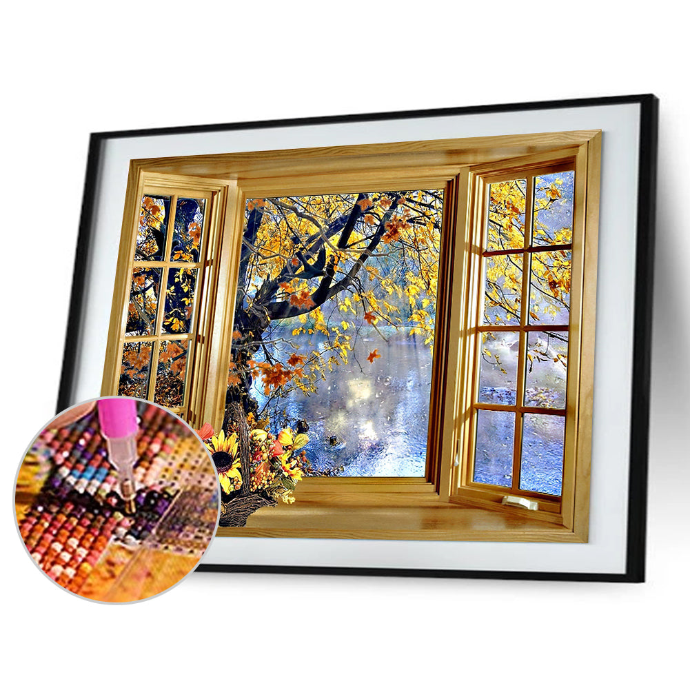 Window View - Full Round Drill Diamond Painting 40*30CM