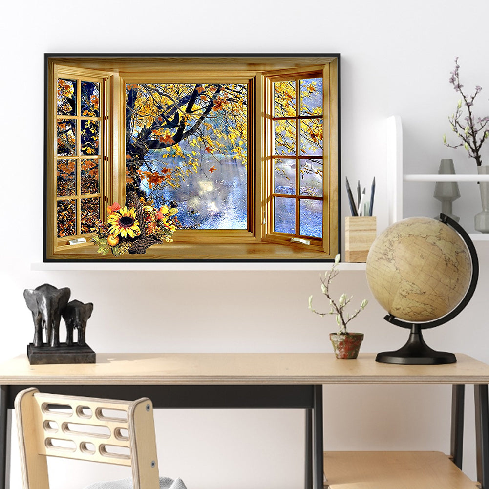 Window View - Full Round Drill Diamond Painting 40*30CM