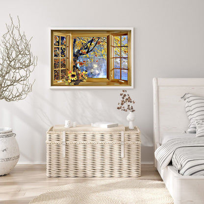 Window View - Full Round Drill Diamond Painting 40*30CM